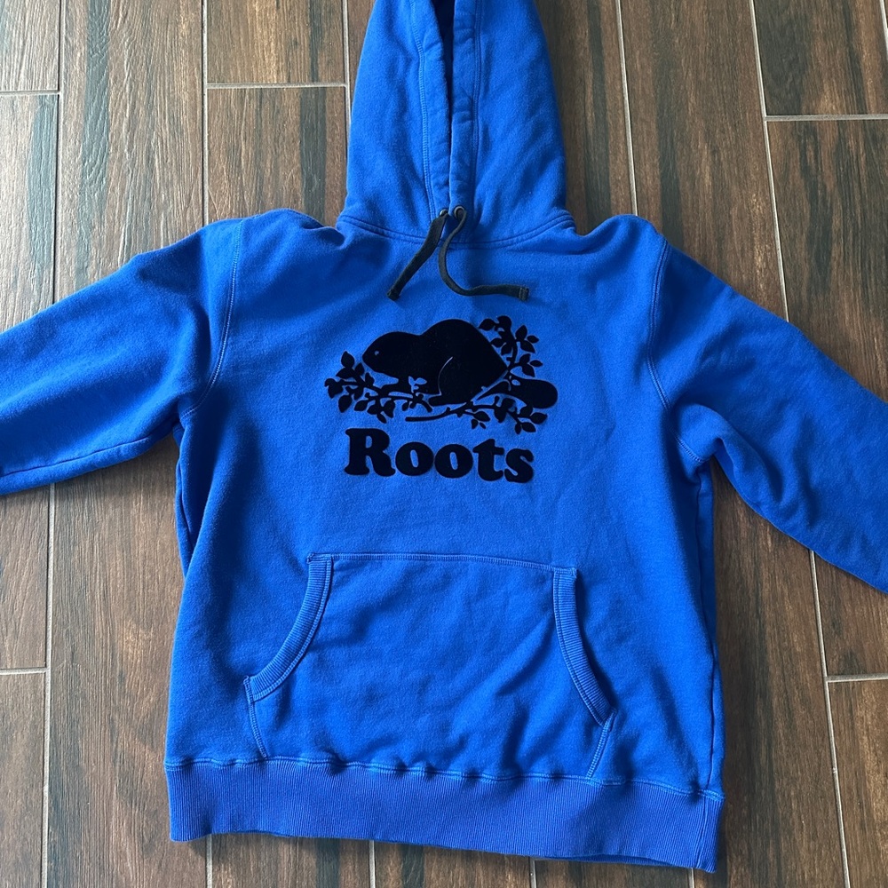 LIMITED EDITION Organic Original Kanga Roots Blue Hoodie with Black Logo